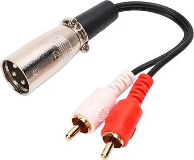 Imagen del producto de Cable dual RCA a XLR de 15 cm, conector macho, adaptador de audio estéreo para altavoces, reproductores de DVD y micrófonos