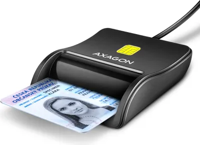 Produktbild von AXAGON Axagon CRE-SM3N USB Chipkarte Flaches Chipkartenlesegerät Indoor USB 2.0 Schwarz