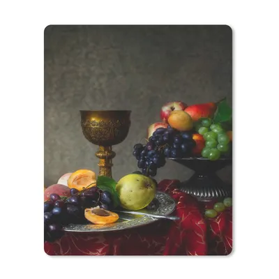 Produktbild von MuchoWow® Mauspad Mousepad Rustikal - Tisch - Obst - Stilleben - Tasse 30x40 cm - Mousepads - Maus Mat - Pad - Mausunterlage - Mausmatten
