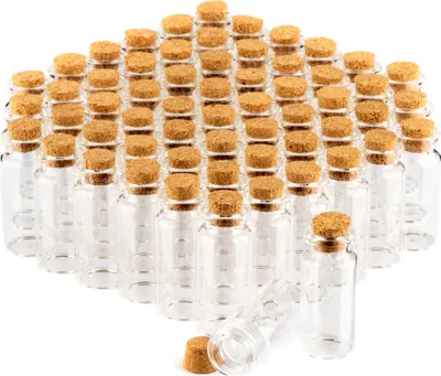 Produktbild von com-four® 60x Reagenzglas mit Korken 10 ml, Set Mini Glasfläschchen, kleine Gewürzgläser, Gläschen zum Befüllen, Korken Glasflaschen zur Aufbewahrung von Ölen, Gewürzen, Kräutern, Tee