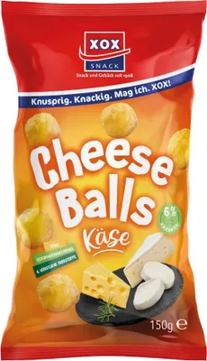 Produktbild von XOX Cheese Balls Maissnack mit Käsegeschmack 150g