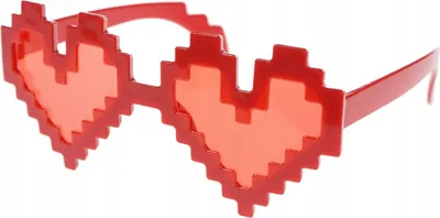 Image de Lunettes pixelées en forme de cœur, rouges