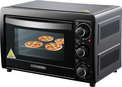 Obrázok produktu pre Steinborg Mini rúra 15L | 1300 Watt | Vnútorné osvetlenie | Časovač | 90-230°C | Rýchly ohrev