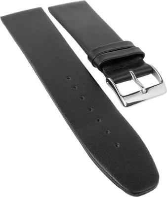 Produktbild von Uhrenarmband | Kalbs-/ Nappaleder glatt ohne Naht | schwarz | 34145, Stegbreite:30mm, Schließe:Silbern