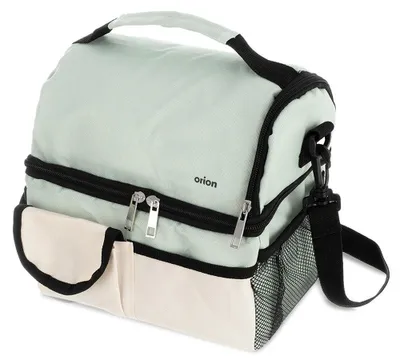 Immagine prodotto di Orion | Borsa termica 6 L - Borsa termica con tracolla - Verde menta e bianco - TERMO