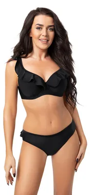 Produktbild von Selente My Secret D8377 Bikini mit Bügel-Top, Schwarz Rüschen, Gr. 95D/ Slip 46