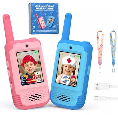 Produktbild von KOKODI Walkie Talkie Kinder 3–9 Jahre, wiederaufladbar mit Bildschirm
