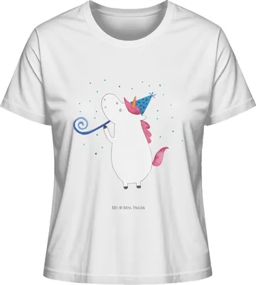 Produktbild von Mr. & Mrs. Panda Damen T-Shirt Einhorn Party Größe XL - Weiß - Geschenk, Sommershirt, Unicorn, Oberteil, Einhörner, Basic Shirt, Geburtstag, Disco