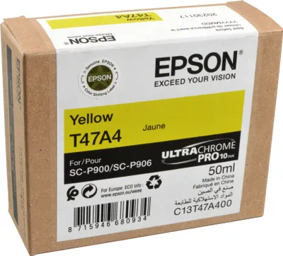 Produktbild von Epson Singlepack Yellow T47A4 UltraChrome Pro, Standardertrag, Gelb, 50 ml, 1 Stück(e), Einzelpackung