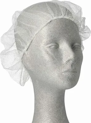 Produktbild von 100x Haarnetze Kopfhauben dezente Haarfixierung aus Nylon Ø 55-62 cm weiss