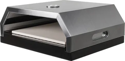Produktbild von Heidenfeld Pizzaofen-Grillaufsatz Roma - Edelstahl, Pizzaofenaufsatz - Bis 315°C - Geeignet für Holz- und Gasgrill - Inkl. Thermometer & Pizzastein
