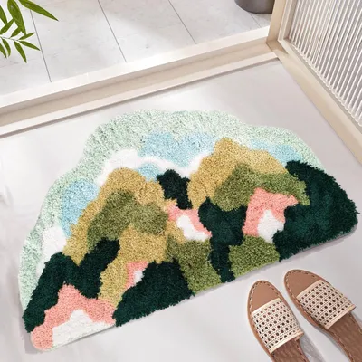 Immagine prodotto di Tappetini da bagno 50x80 cm, motivo floreale, antiscivolo, in microfibra, per il bagno
