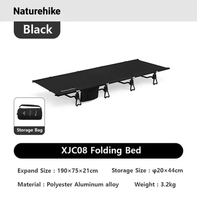 Immagine prodotto di Letto da campeggio, leggero, facile da montare, colore nero