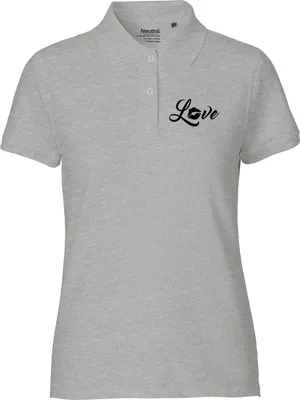 Produktbild von Huuraa Damen Polo Shirt Love Kuss L Sport Grey Bio Baumwolle Fairtrade Poloshirt Geschenkidee