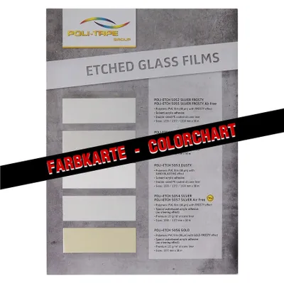 Produktbild von POLI-TAPE ETCHED-GLASS FILMS - Farbkarte / Musterkarte