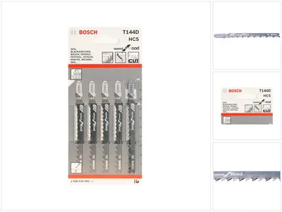 Zdjęcie produktu dla Bosch 2 608 630 040, Ostrze wyrzynarki, Płyta wiórowa, Płyta pilśniowa, Miękkie drewno, Płyta stolarska, Stal wysokowęglowa (HCS), Szary, 4 mm, 5,2 mm