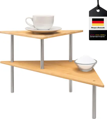 Image de bremermann Etagère d'angle de cuisine, étagère de cuisine, étagère à épices, bambou