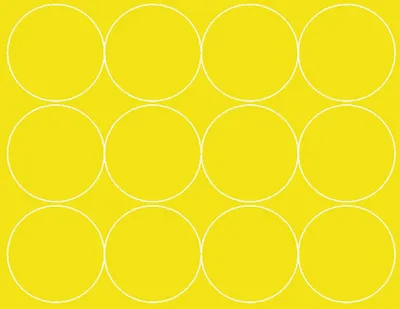 Image de Autocollants ronds, diamètre 12 cm, pois, 12 pièces, jaune mat