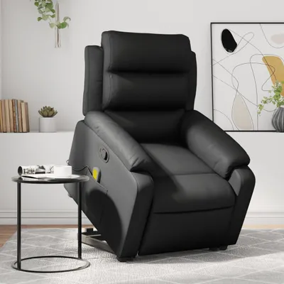 Produktbild von "2026 Promotion" Massagesessel mit Aufstehhilfe - Einzelsofa - Schwarz Kunstleder - Couchsessel CC11180