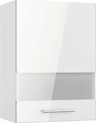 Produktbild von Optifit Hängeschrank mit Glastür Rurik986 BxTxH 50 x 34,9 x 70,4 cm weiß glänzend zerlegt Anschlag reversibel KFRU OGMH5