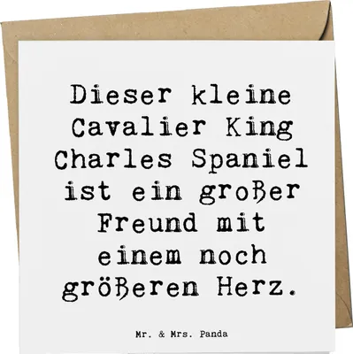 Produktbild von Mr. & Mrs. Panda Grußkarte Spruch Cavalier King Charles Spaniel - Weiß - Geschenk, anlasskarte, doppelkarte, Hunderassen Vielfalt, Klappkarte, faltkarte, Pflege, zärtlich