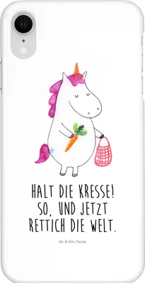 Produktbild von Mr. & Mrs. Panda Iphone XR Handyhülle Einhorn Gemüse - Weiß - Geschenk, Handy Case, Unicorn, Wochenmarkt, Einhörner, Premium Kunststoff, Biomarkt