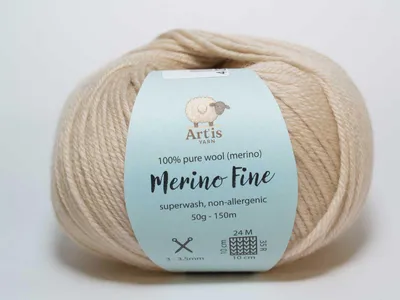 Immagine prodotto di Filato Merino Fine Art: 100% Lana | Superwash e ipoallergenico (50g/150m) (colore 315, grezzo)