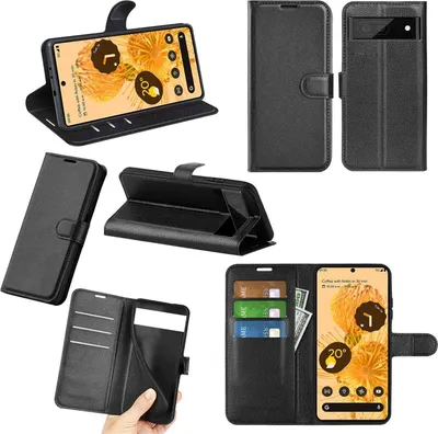 Obrázok produktu pre Pre mobilný telefón Google Pixel 7 Pro puzdro z umelej kože, čierne puzdro s ochranou