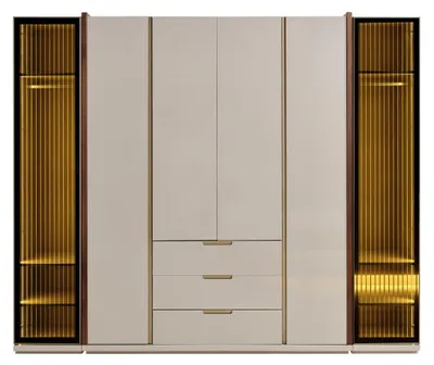 Image de Armoire beige en bois espace de rangement moderne et élégant