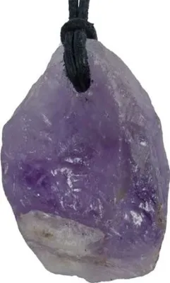 Produktbild von Edelstein-Anhänger, Amethyst roh, incl. Lederband