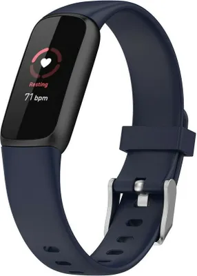 Produktbild von Strap-it Fitbit Luxe Silikonarmband (dunkelblau) - Große: S/M