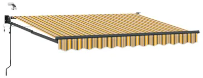 Produktbild von Elektrische ausziehbare Markise - VIDAXL - Markisenbespannung - Gelb und Grau 3,5 x 2,5 m