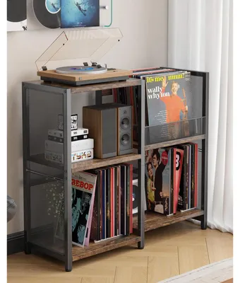 Imagen del producto de Soporte para tocadiscos - 3 niveles - Madera y metal