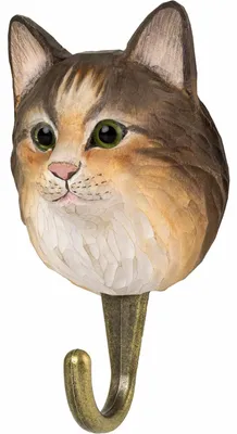 Image de Accroche-vêtements "Jardin Sauvage", modèle DecoHook, représentant une chat sauvage norvégienne