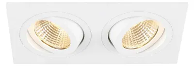 Zdjęcie produktu dla SLV NEW TRIA 155, lampa sufitowa wpuszczana, kwadratowa, 2700K, dwulampowa, PHASE, 38°, biała 1008511
