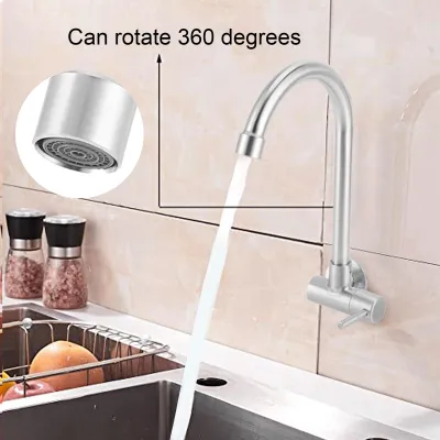 Obrázok produktu pre G1/2 batéria pod drez, montáž na stenu, otočná o 360 stupňov, jednopáková, do kuchyne, baru a kúpeľne
