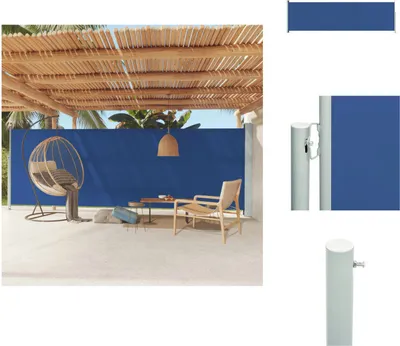 Produktbild von vidaXL Seitenmarkise Ausziehbar 180x600 cm Blau -  Sonnenschirme & Sonnenschutze