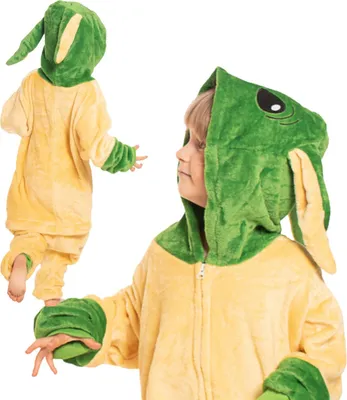 Imagen del producto de Nikcorp: Pijama de una pieza, modelo "onesie", para mujer o niña, color amarillo, talla 135-145