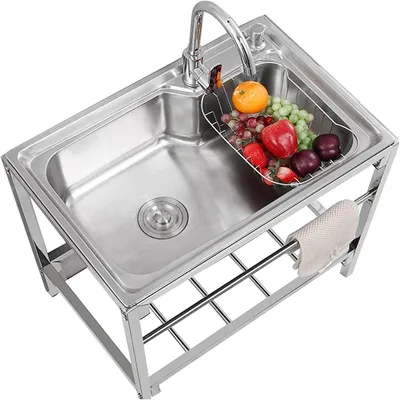 Produktbild von Edelstahl Küchenspüle für Waschküche und Garage mit Wasserhahn