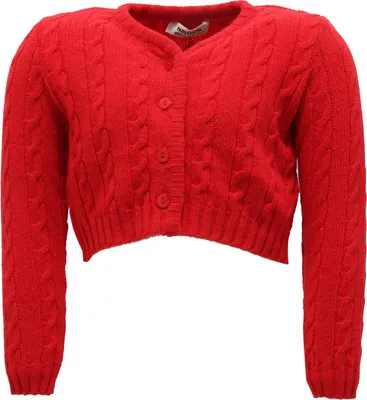 Obrázek produktu pro 9440U cardigan bimba PAIO CRIPPA rosso lana merino vlněný svetr kid