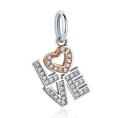 Produktbild von PANDACHARMS LOVE Charm Anhänger, 925er Sterling Silber, passt zu Pandora