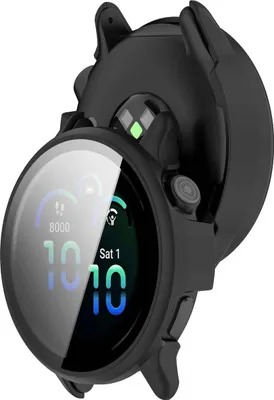 Produktbild von Schutzhülle mit Glas für Garmin Vivoactive 6, Bizon Case Watch Adamo, mattes Schwarz