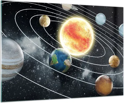 Produktbild von Bilder auf glas - Kosmos Planet - 100x70cm - Glasbilder - Wandbilder - Kunstdruck - zum Aufhängen bereit - Wanddekoration aus Glas - Glas Bilder - Wandbild auf Glas - Einteilig - GAA100x70-3646