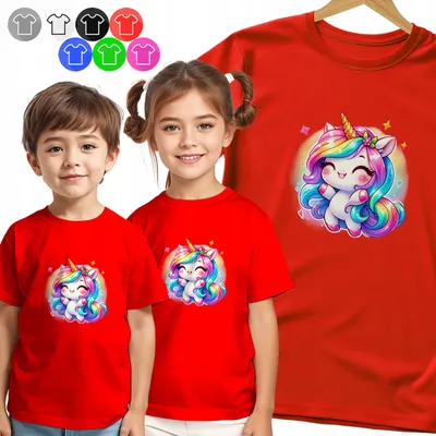 Produktbild von Kinder T-Shirt - Einhorn Süß UŚMIECH - M