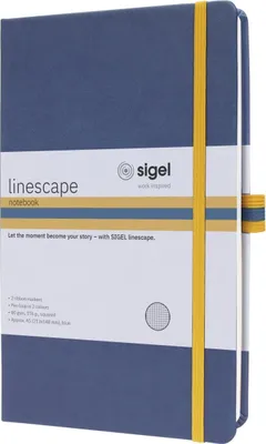 Produktbild von Notizbuch linescape A5 kariert 88 Blatt blau/gelb Packung mit 2 Stück