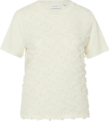 Produktbild von comma T-Shirt Regular Fit mit Fil-Coupé Front, 3D-Effektgarn und Rundhalsausschnitt