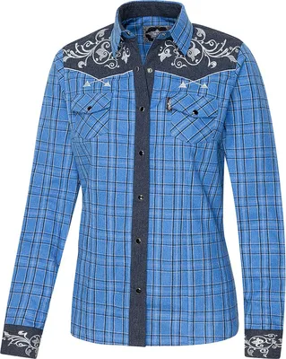 Produktbild von Damenbluse Westernbluse Country Cowgirl Western Stars & Stripes »LAURA«