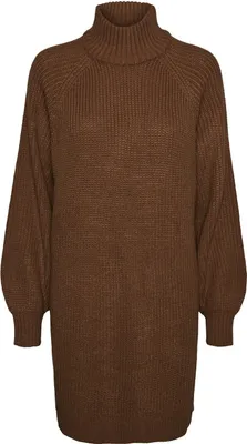 Produktbild von NOISY MAY Langarm Strickkleid Mini Pullover Dress Stehkragen Shirt NMTIMMY Größe: M