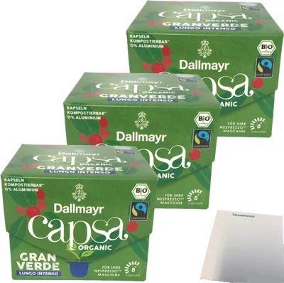 Produktbild von Dallmayr Capsa Lungo Intenso 10 Portionen 3er Pack (3x56g Packung) + usy Block