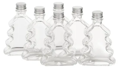 Produktbild von 6x Tannenbaumflasche 200ml leere Flasche zum Befüllen Likörflasche